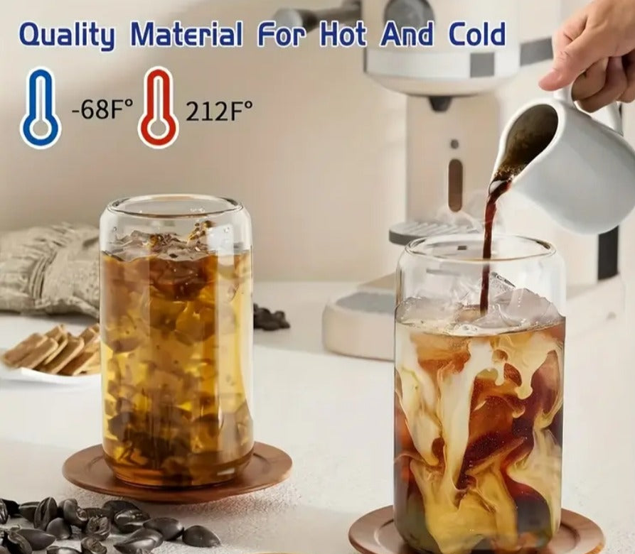 16oz Birthday Queen Glass Tumblers with Bamboo Lid, Glass Straw, & Straw Cleaner