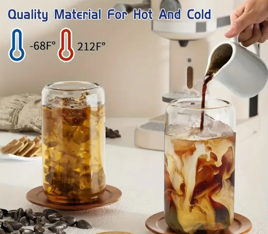 16oz Boricua Queen Glass Tumblers with Bamboo Lid, Glass Straw, & Straw Cleaner