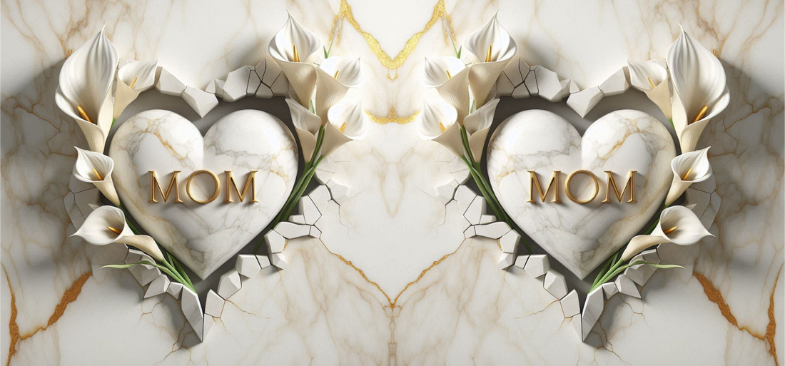 Elegant Mom Heart Design Sublimation Mugs