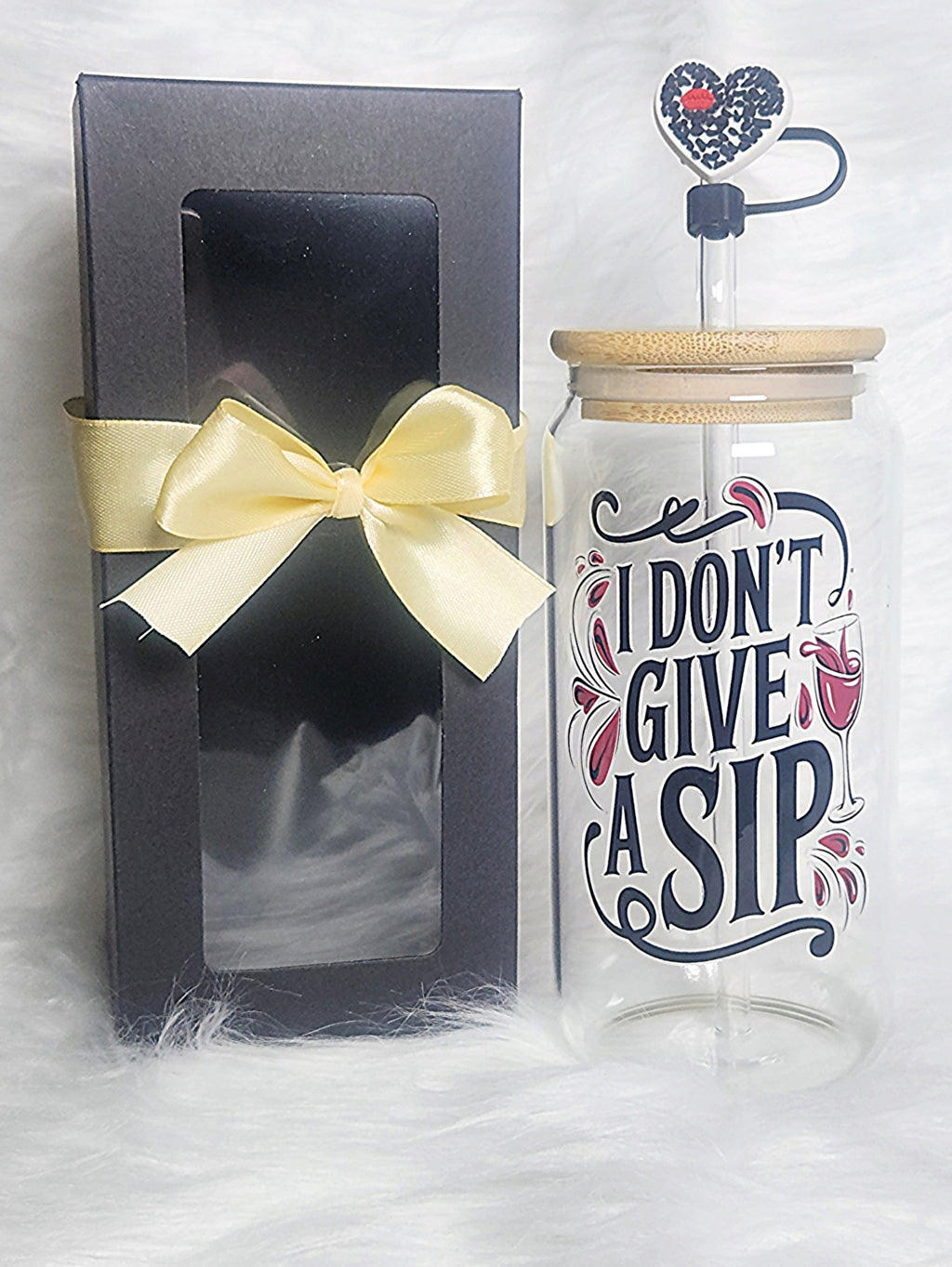 16oz Spanish Bible Verses Glass Tumblers with Bamboo Lid, Glass Straw, & Straw Cleaner