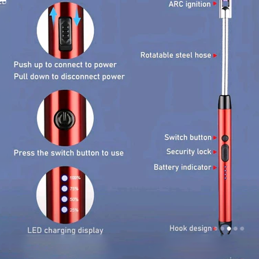 USB Rechargeable Electric Long Neck Windproof Candle Lighters